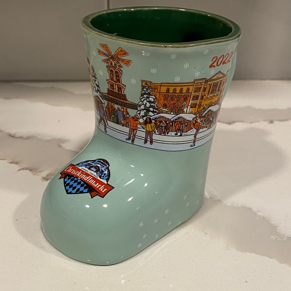 Carmel Christkindlmarkt 2022 Ceramic Boot Mug Indiana Christmas Market Souvenir - Picture 8 of 10